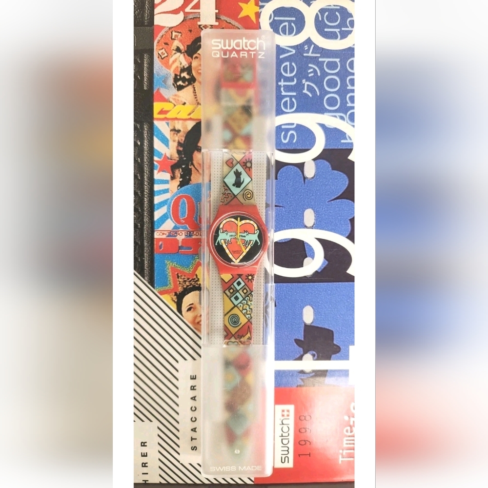 Swatch watch BARK BARK GR118 1994 Standard Gents Designed by Louise Gibb NOS - Picture 8 of 8